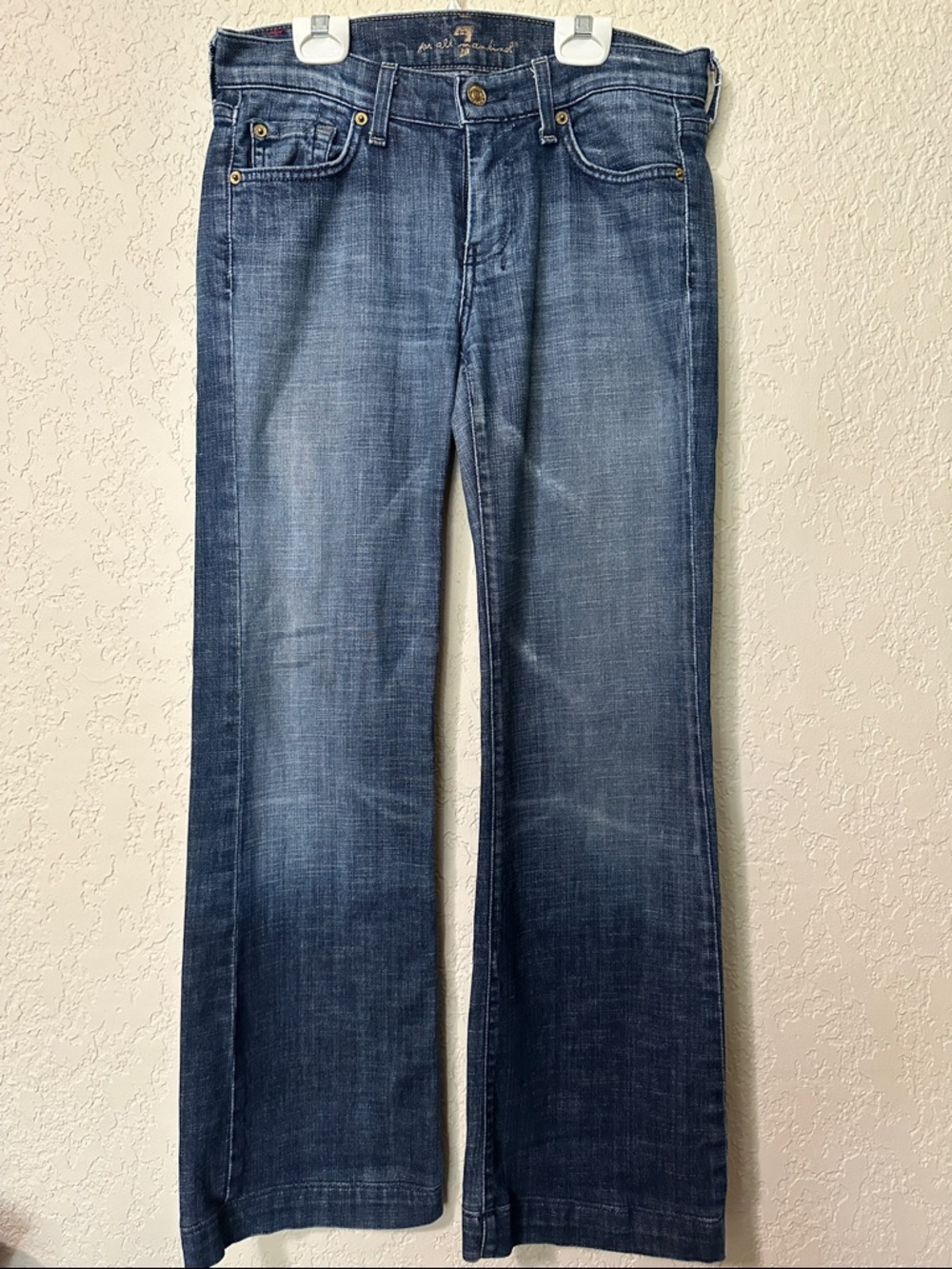 7 For All Mankind Women’s Blue Denim Jeans - Classic Straight Leg 29